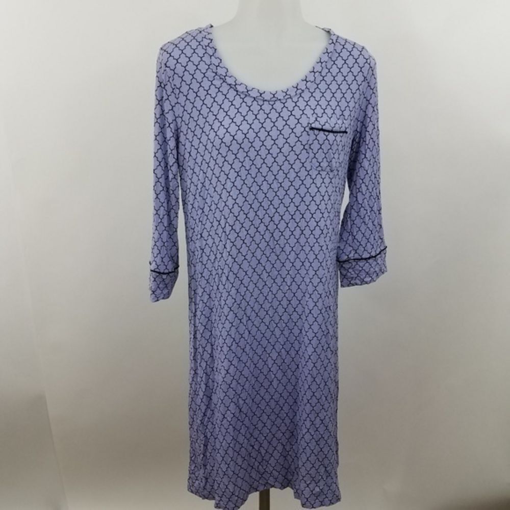 Soma Dress S purple Black A-line Shift Pajama PJ Blue Pocket A-line
